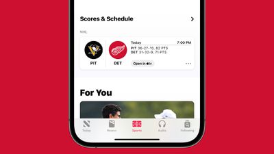 apple news sports tab