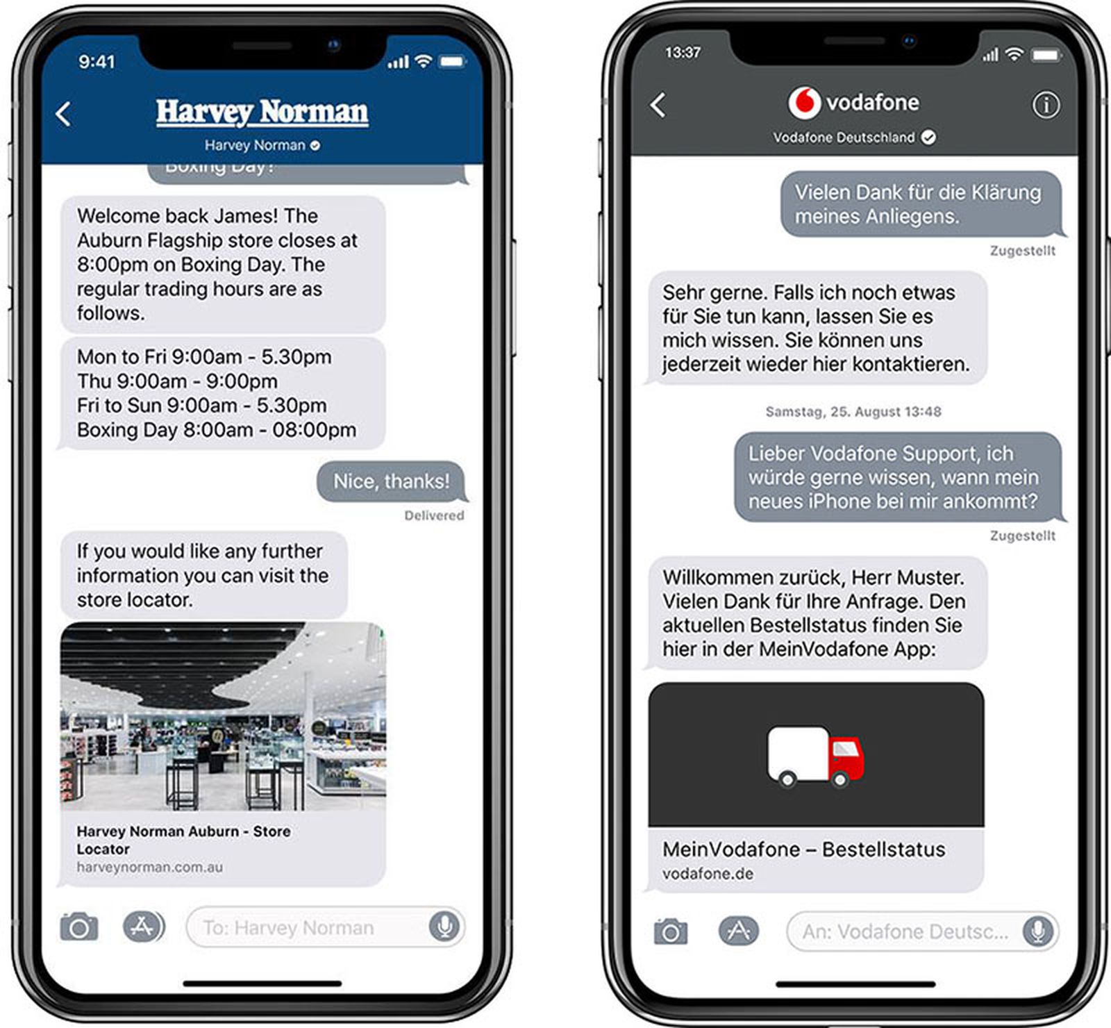 Apple Business Chat Expands Beyond United States To 10 Countries And 30 More Brands Macrumors