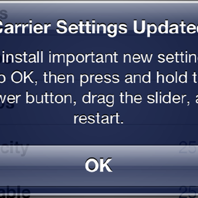 carrier settings screen