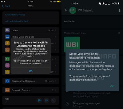 WhatsApp Stops Auto-Saving Media From Disappearing Messages on iPhone