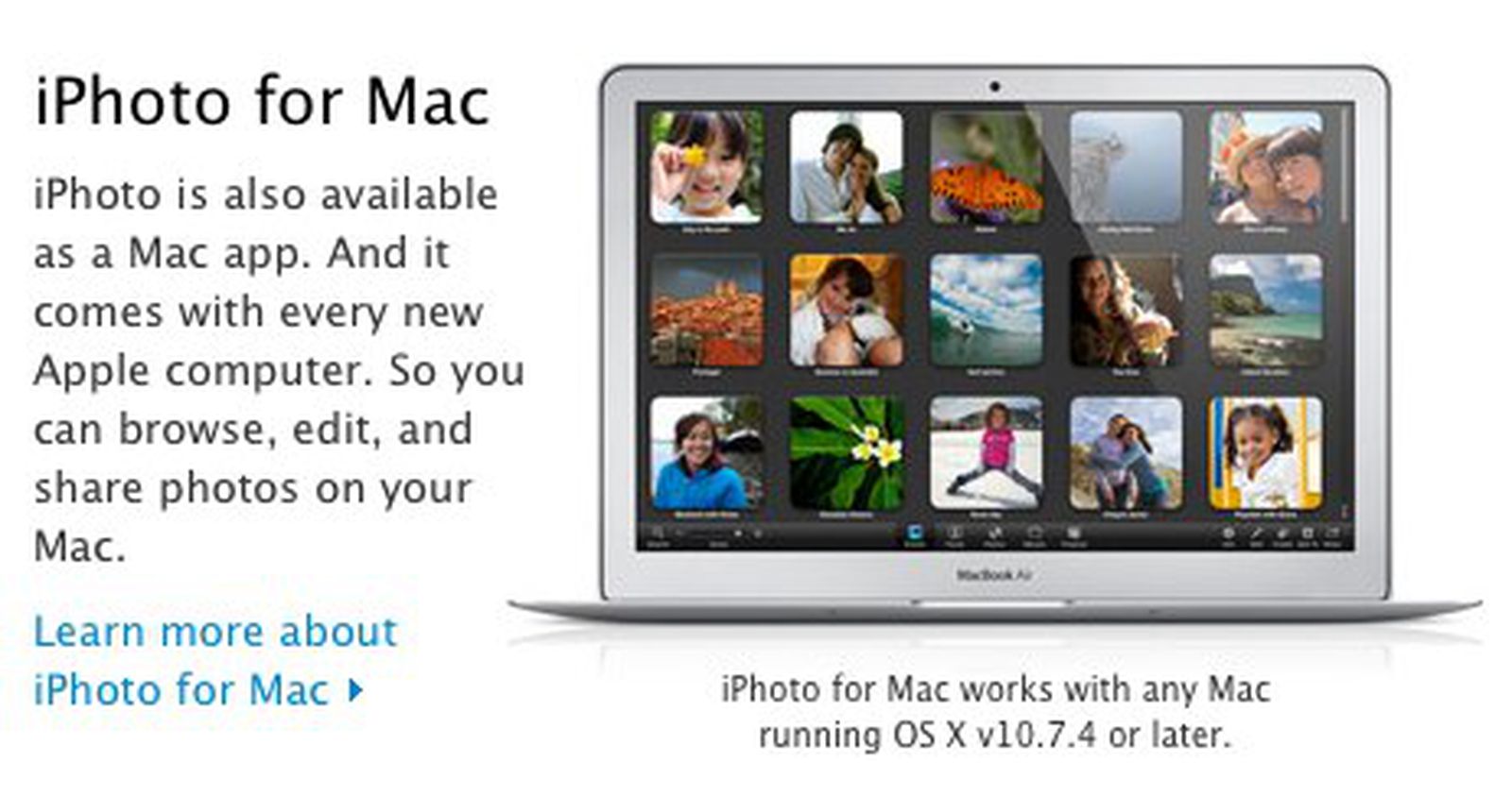 what is the latest version of iphoto for mac