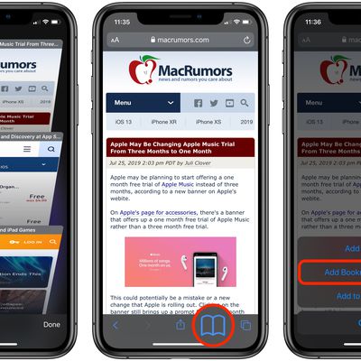 how to bookmark multiple tabs in safari ios