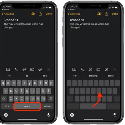 virtual trackpad on iphone 11