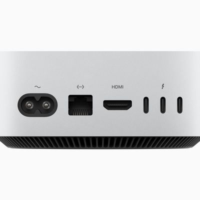 Apple Mac mini back facing ports 1
