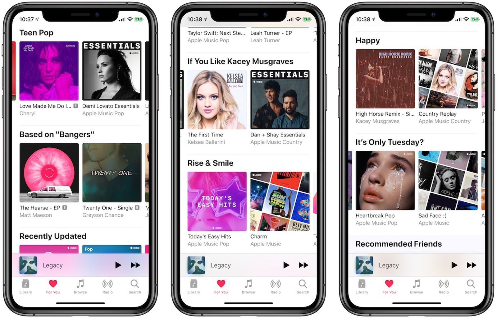 Apple Music Updates 'For You' With New Layout Featuring More Frequent