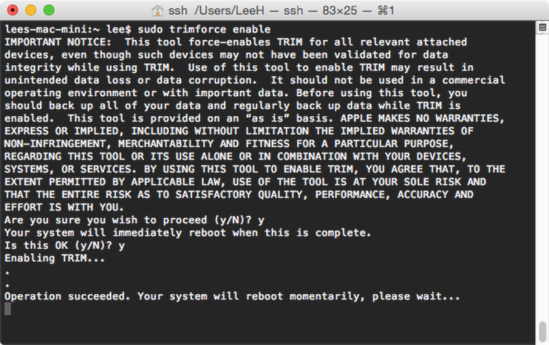 ssd enable trim mac os x