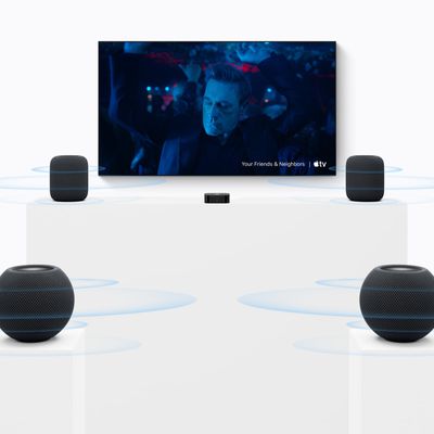 Apple TV 4K Four HomePods