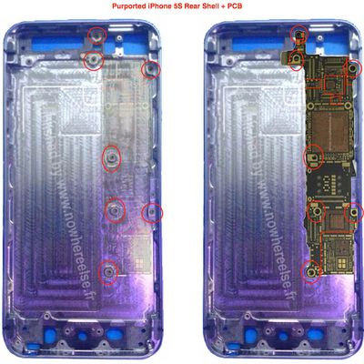 iphone 5s shell logic board overlay