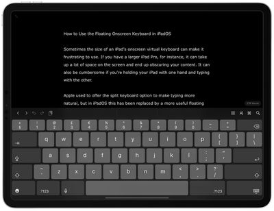 how to use floating keyboard ipados 1