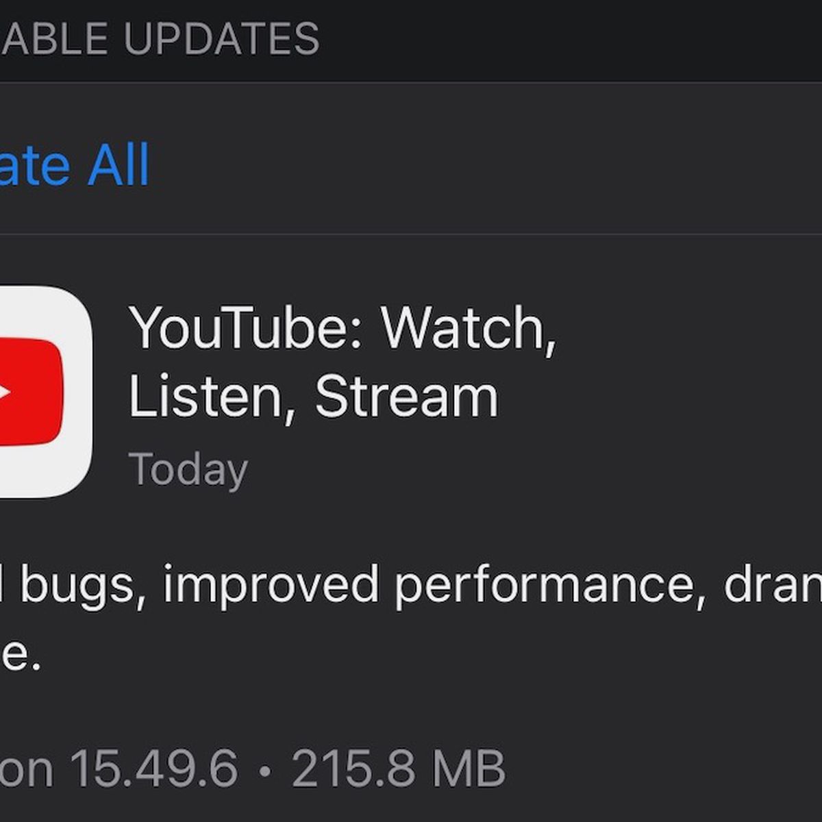 Youtube S Ios App Gets First Update In Two Months Macrumors