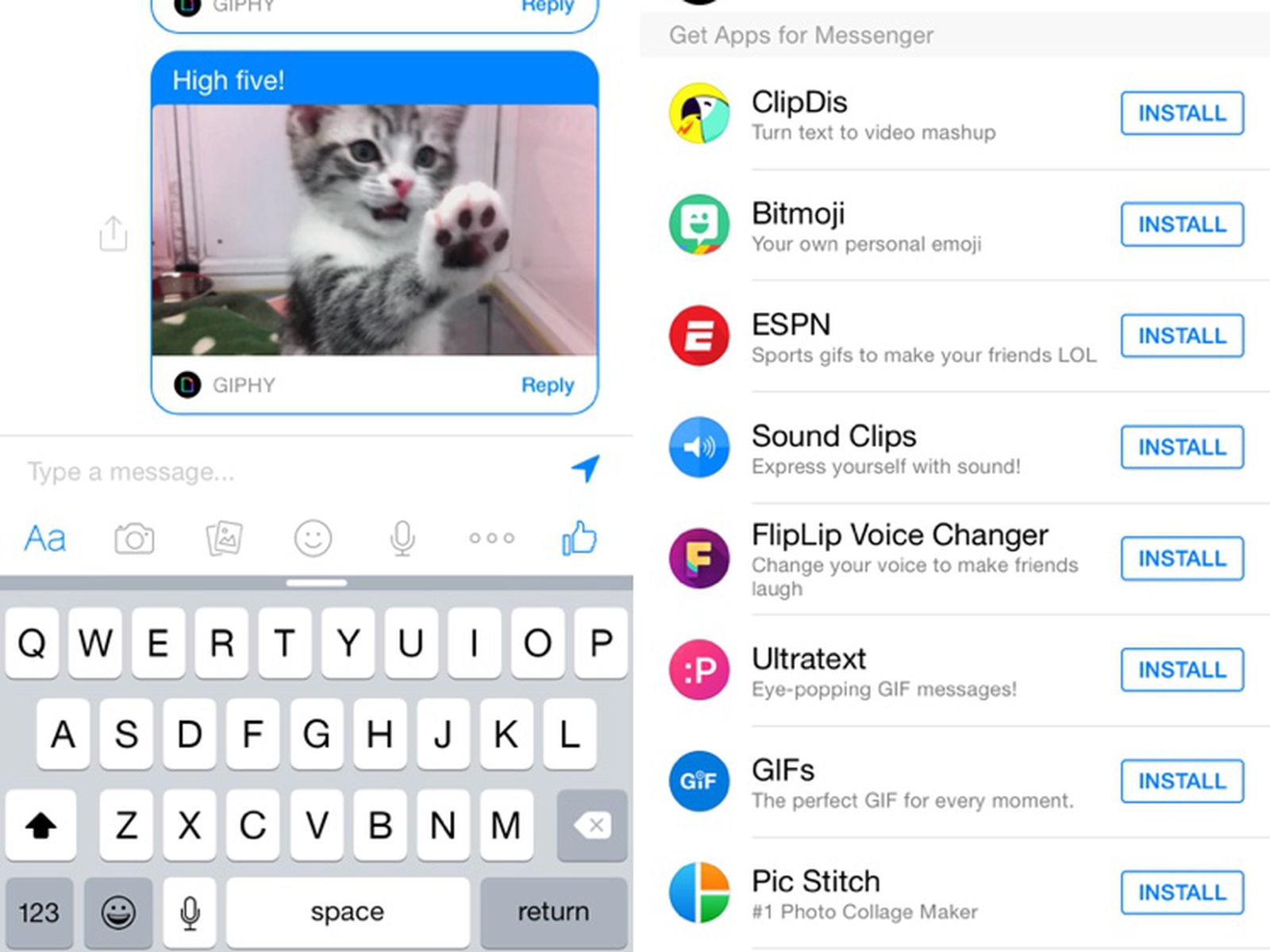 how to use gifs on facebook messenger