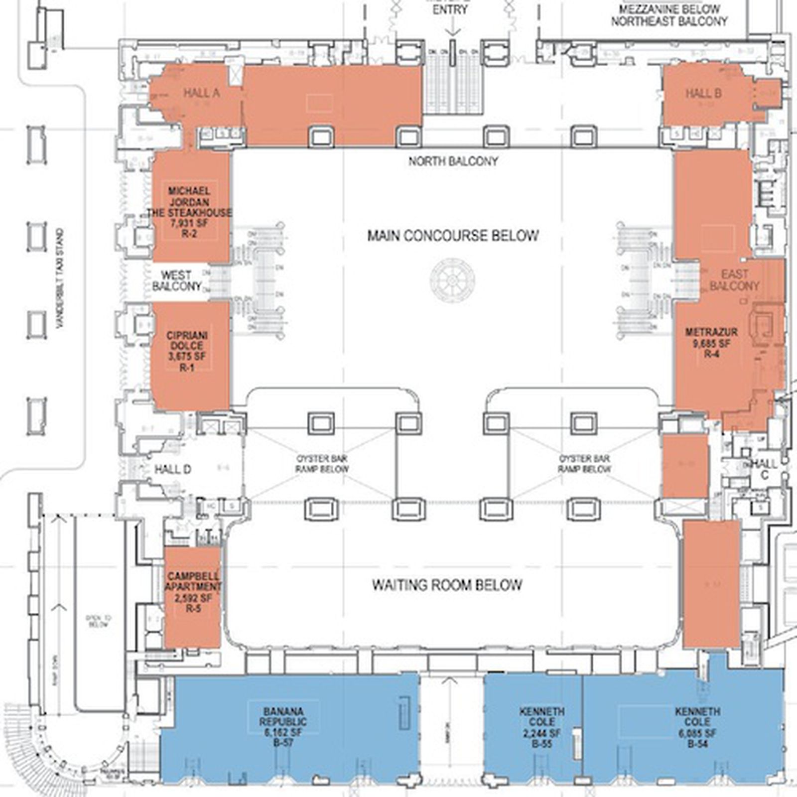 grand central station interior map