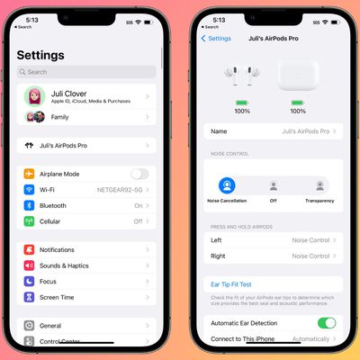 airpods settings ios 16