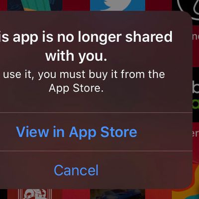 app no longer shared