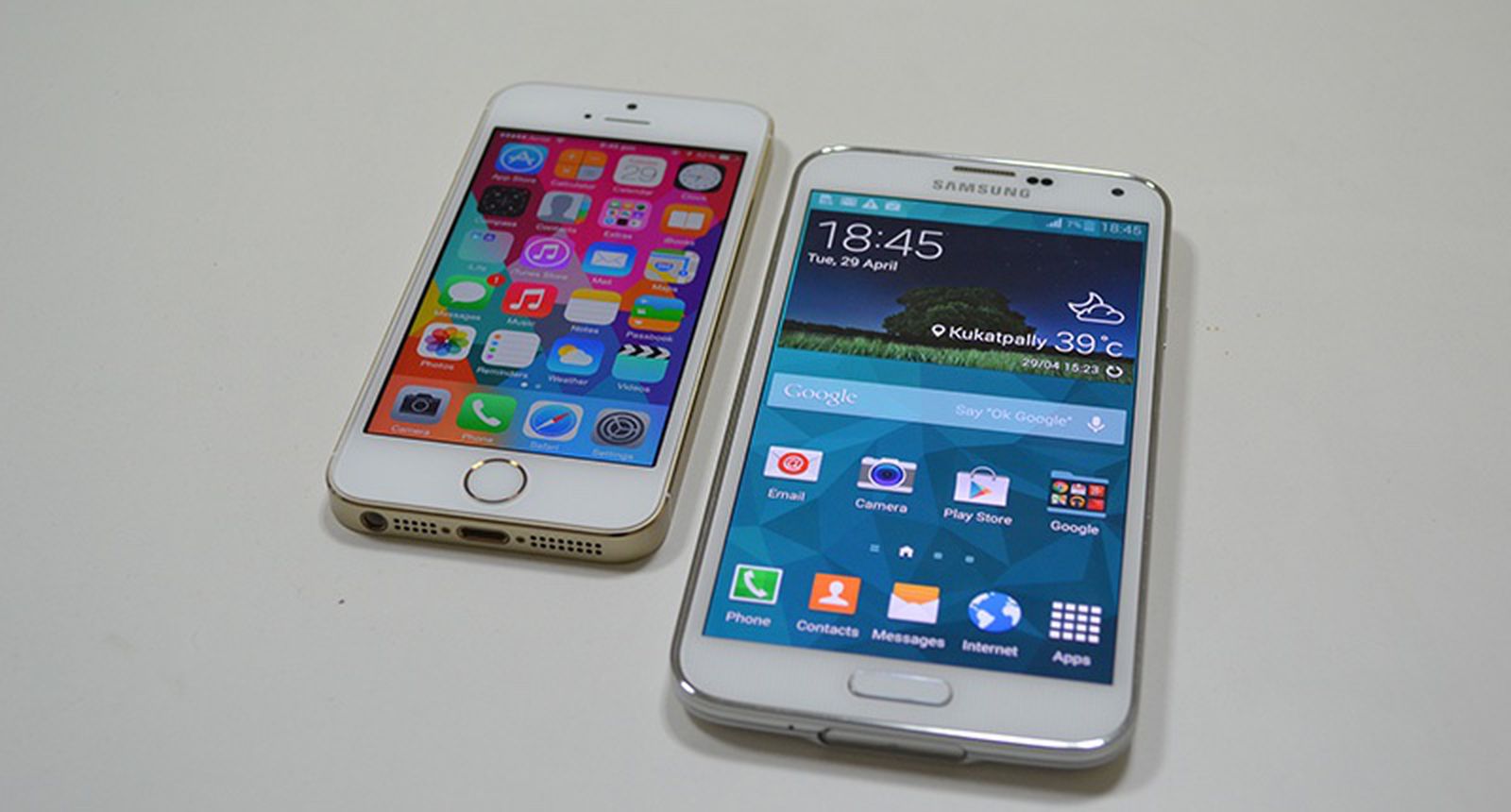 iPhone vs Galaxy Larger.