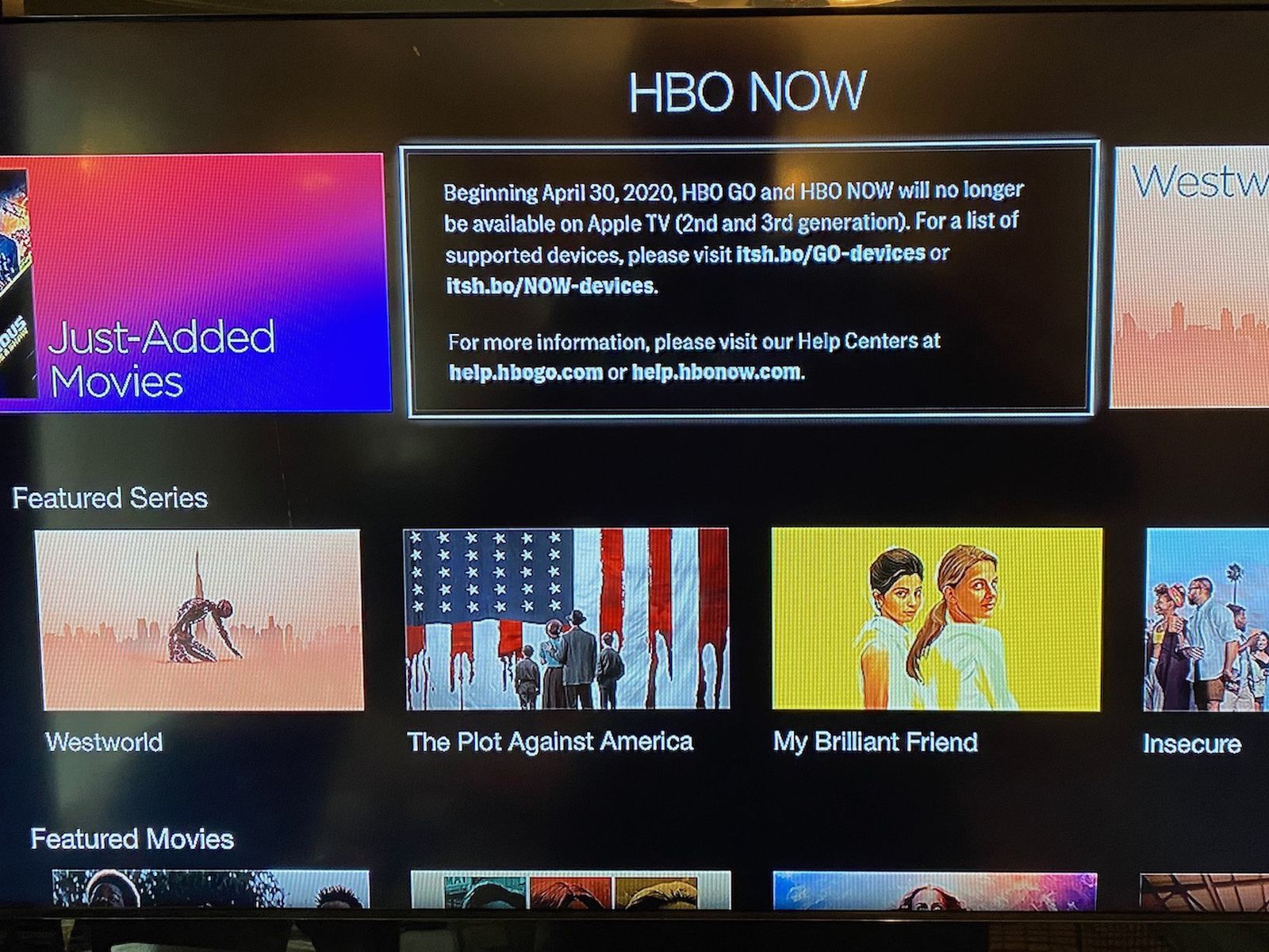 følsomhed bred stille HBO GO and HBO NOW Will No Longer Be Available on 2nd and 3rd Gen Apple TVs  Starting April 30 - MacRumors