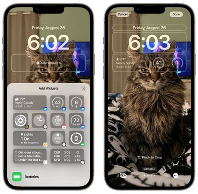 Widgets de la aplicación meteorológica de iOS 16