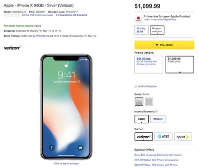 Best Buy Says Iphone X Costs 100 Extra At Full Price Because