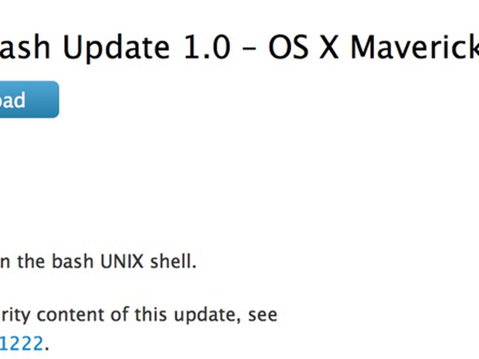 Apple Releases Os X Bash Update To Fix Shellshock Security Flaw In Mavericks Mountain Lion And Lion Macrumors