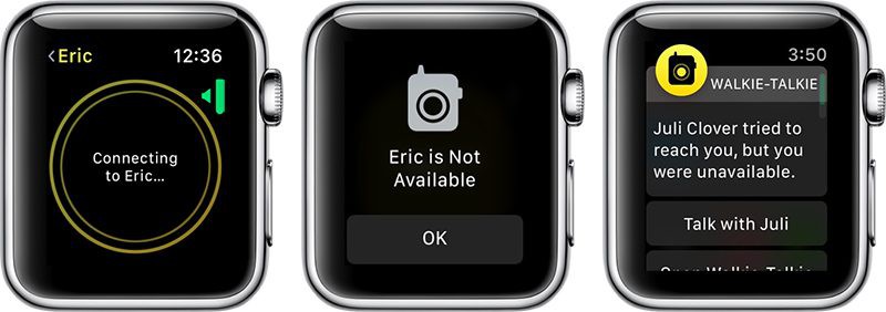 apple watch walkie talkie unavailable