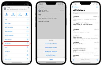 ios 16 mail app remind me