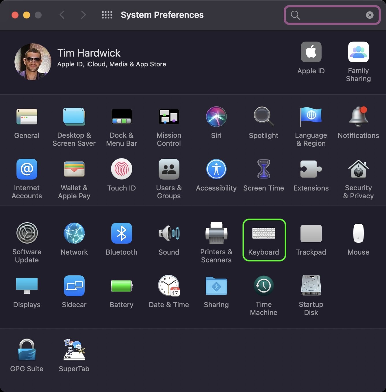 magic keyboard battery status