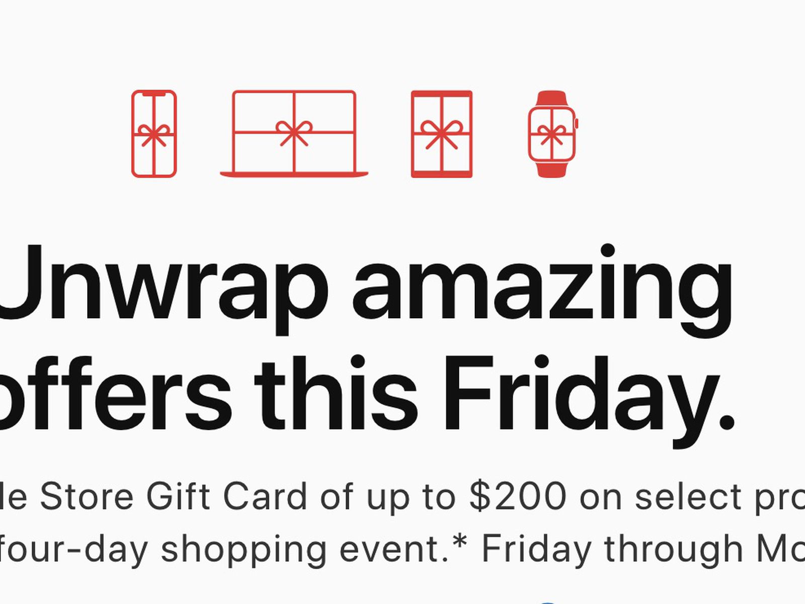 Apple Store hands out $200 gift cards during Black Friday/Cyber Monday sale