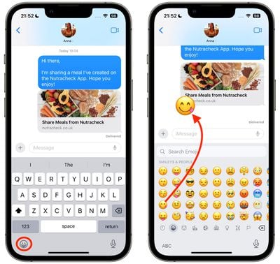 2use emojis as stickers messages