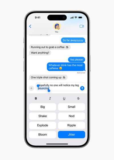 iMessage iOS 18 Text Effects