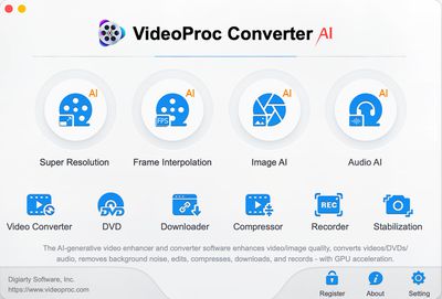 videoproc main interface mac