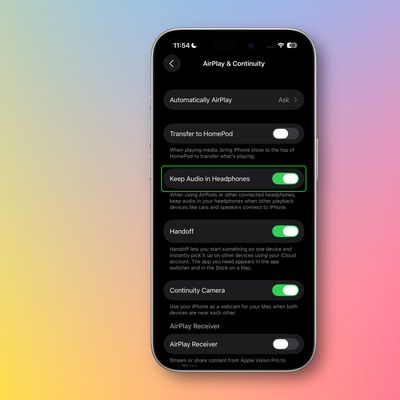 keep audio headphones ios 26