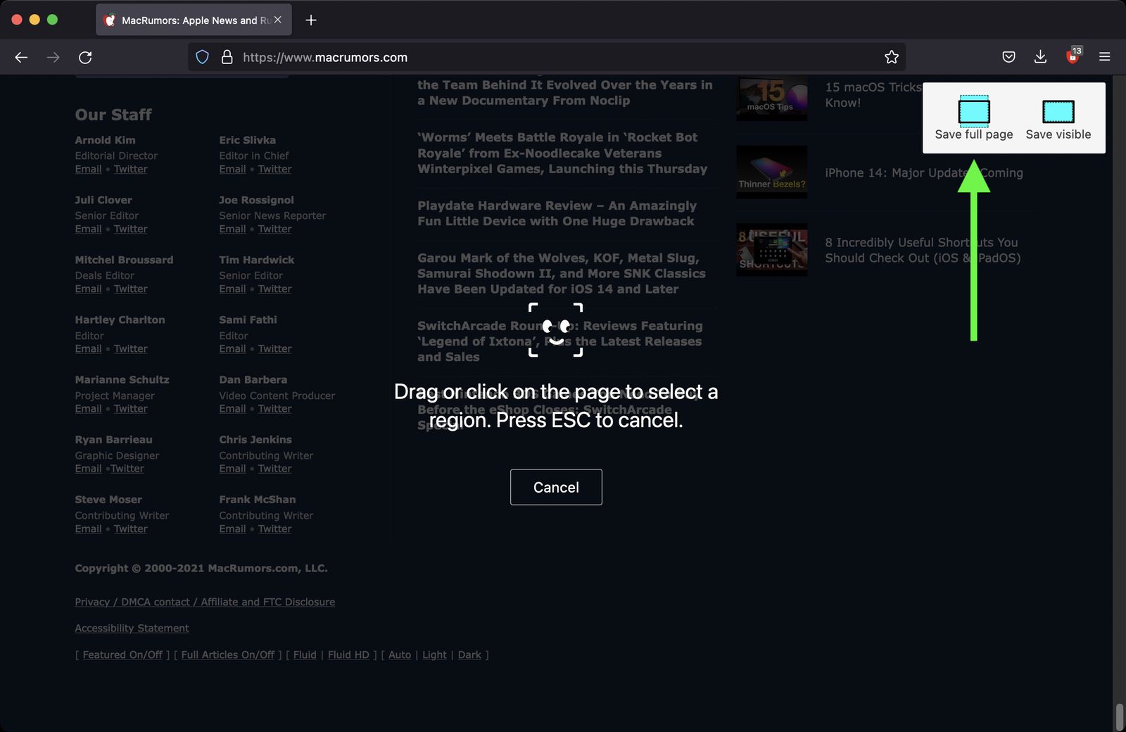How to Screenshot An Entire page on Mac MacRumors