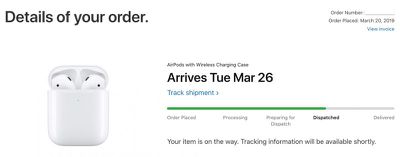 airpods shipping date