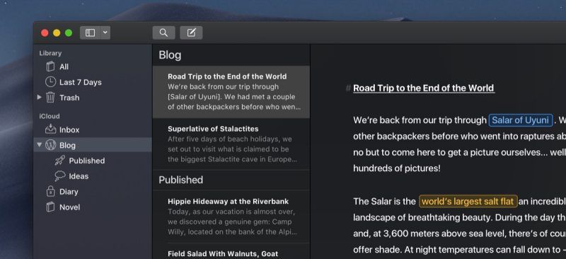 Ulysses App Gains New Mojave Ready Dark Mode Siri Shortcuts In