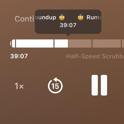 podcasts scrubbing chapters ios 18