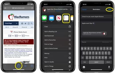 how to add notes and URLs to reminders in iOS 3