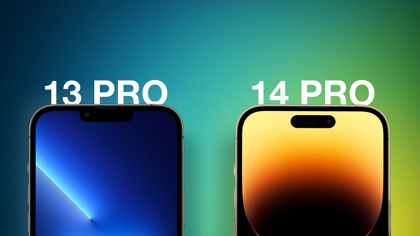 The iPhone 13 Pro and 14 Pro side-by-side