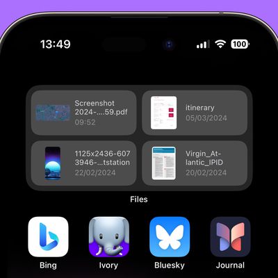 recent files home screen iphone