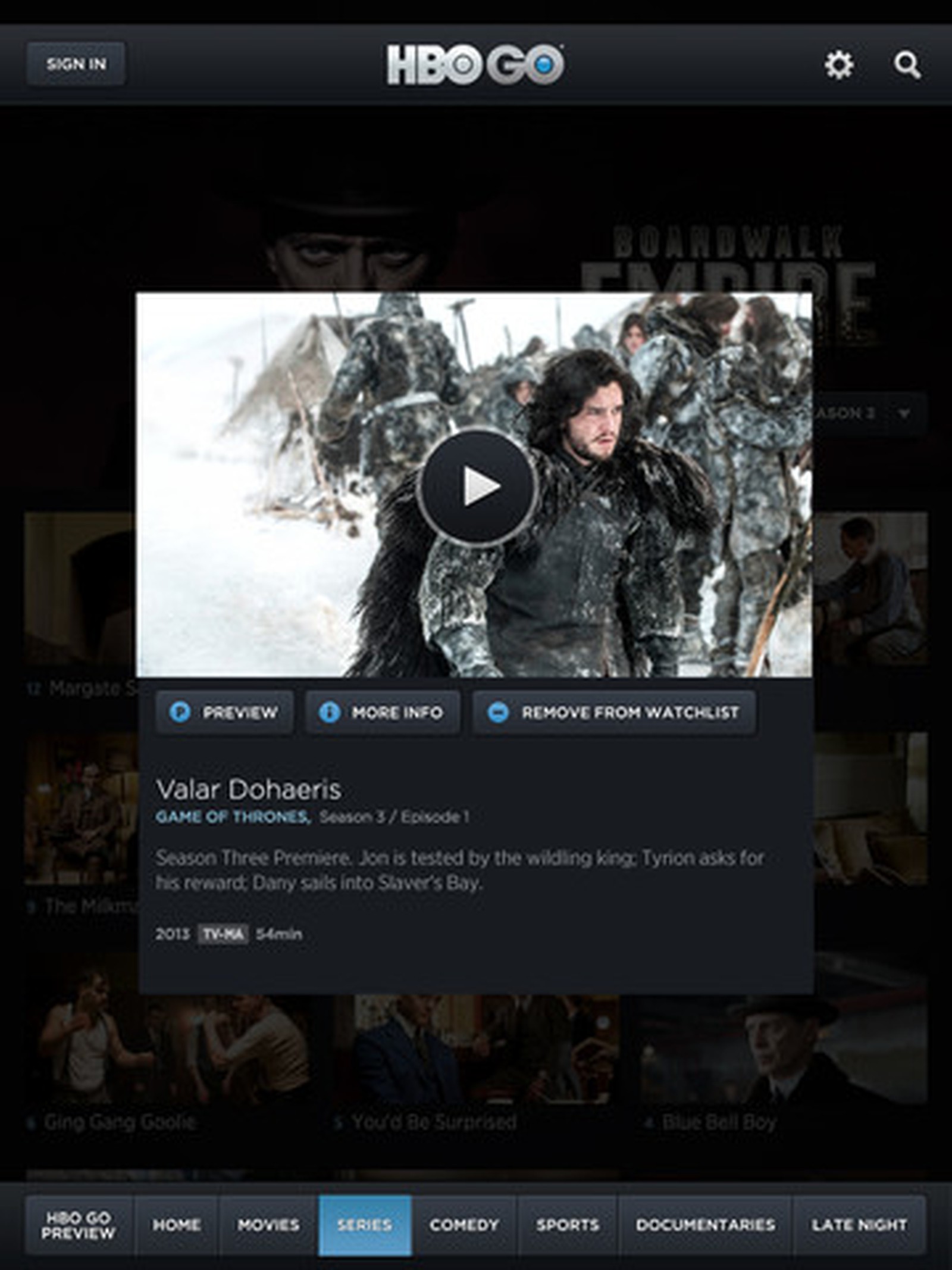 hbo go app game of thrones