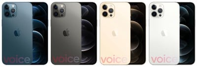 Iphone 12 Pro And Iphone 12 Pro Max Leaked In Blue Graphite Gold And Silver With Flat Edges And Lidar Scanner Macrumors