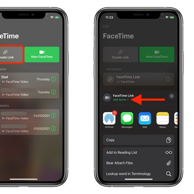 create facetime link