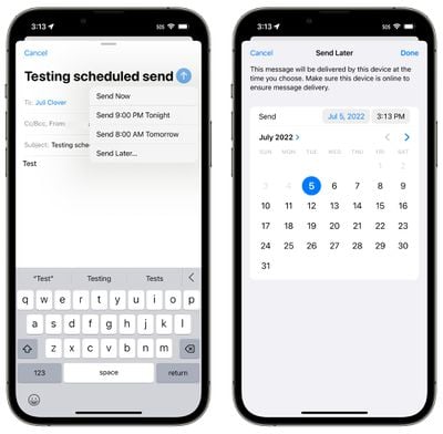 ios 16 mail app scheduled send