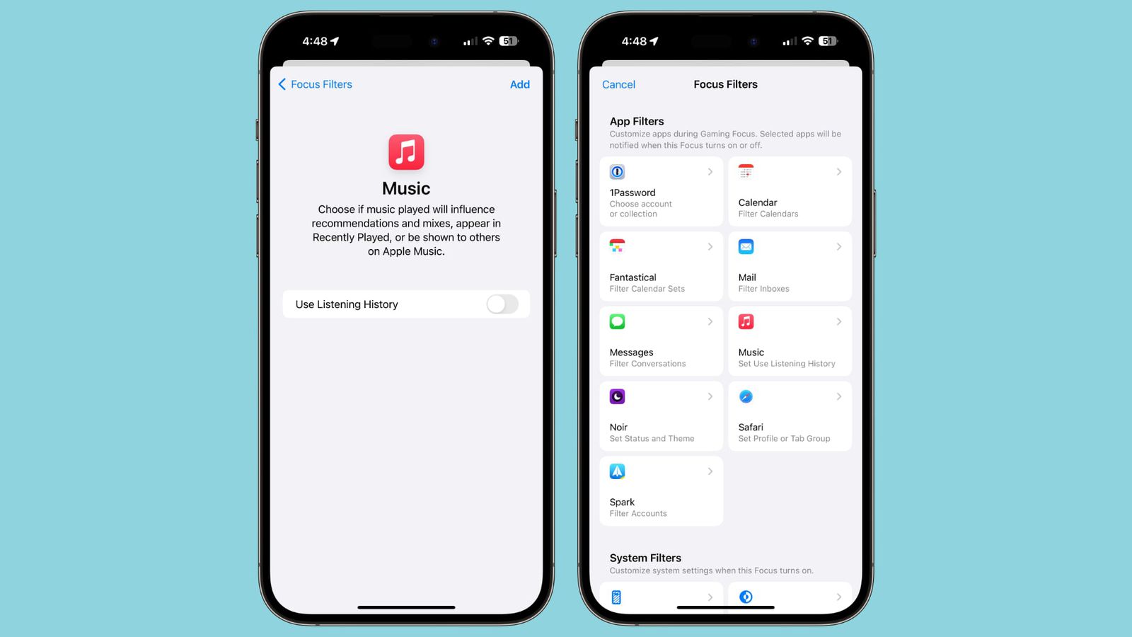 Bộ lọc các bài hát đã nghe trong Apple Music