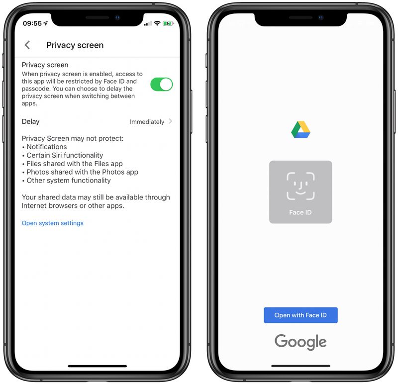 Google Drive Ios App Gains Face Id And Passcode Protection Feature My Disposable Email Website - roblox exe google drive download free