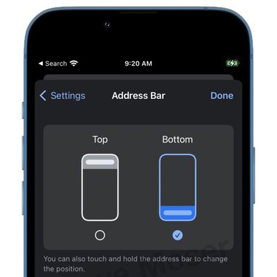 chrome bottom url bar