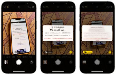 Puede obtener traducciones directamente desde la aplicación Cámara en iOS 16