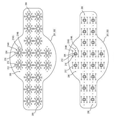 apple watch flexible display patent microLEDs