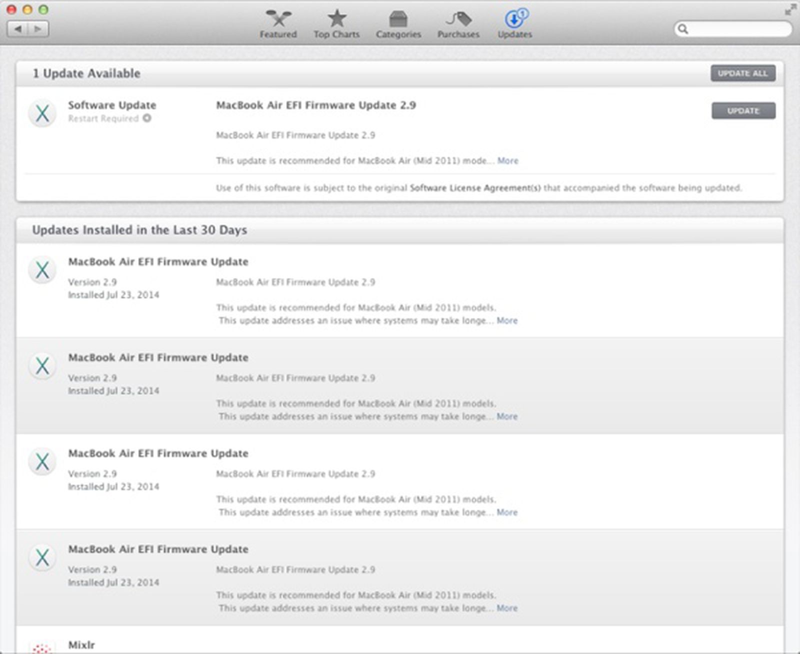 Update macbook air 2011 to catalina