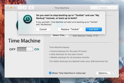 Time Machine Use Both Disks