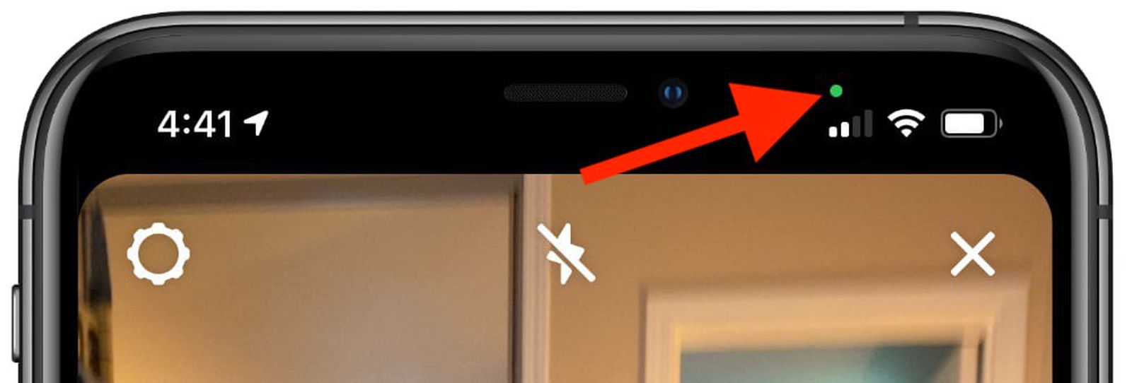 orange dot appears on iphone